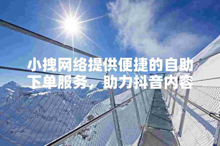 小拽网络提供便捷的自助下单服务，助力抖音内容推广。