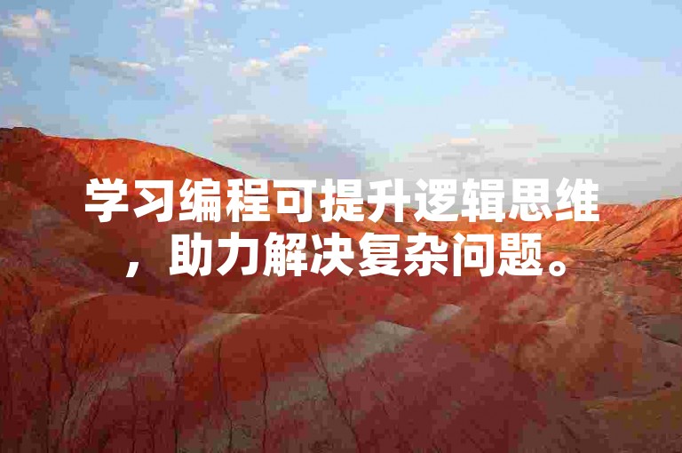 学习编程可提升逻辑思维，助力解决复杂问题。