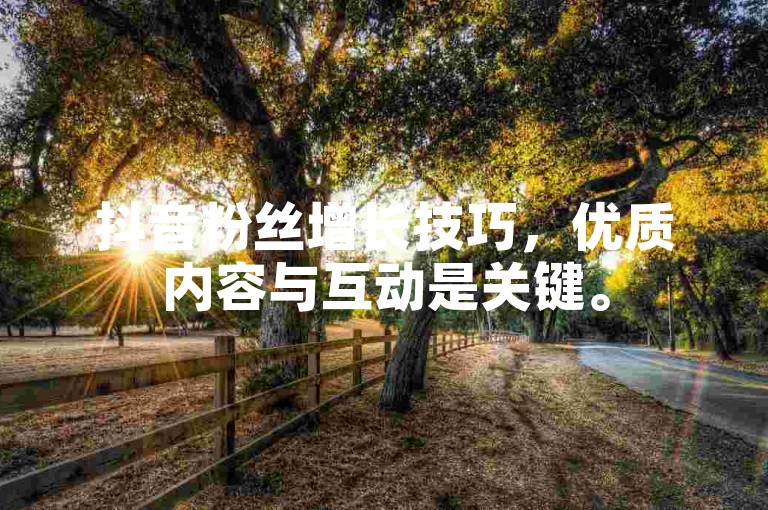 抖音粉丝增长技巧，优质内容与互动是关键。