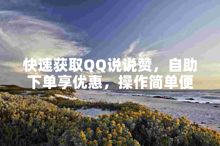 快速获取QQ说说赞，自助下单享优惠，操作简单便捷。