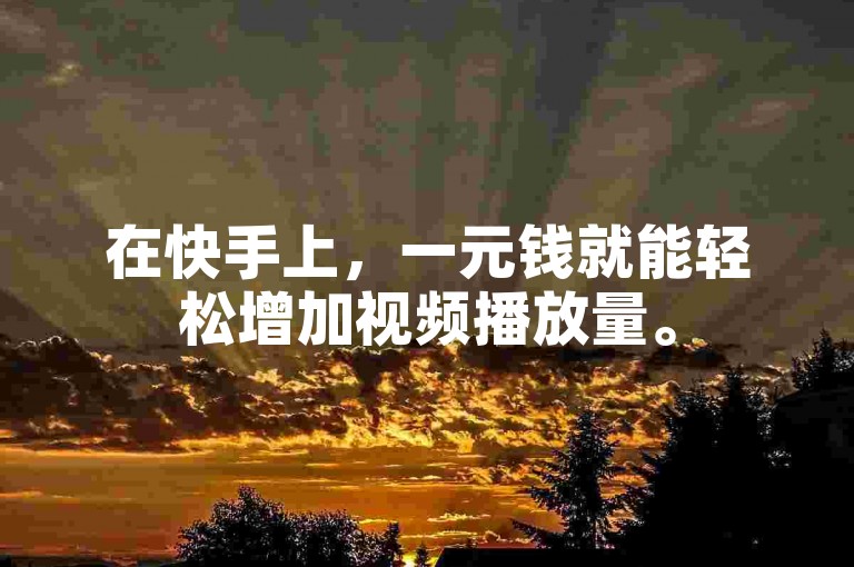 在快手上，一元钱就能轻松增加视频播放量。