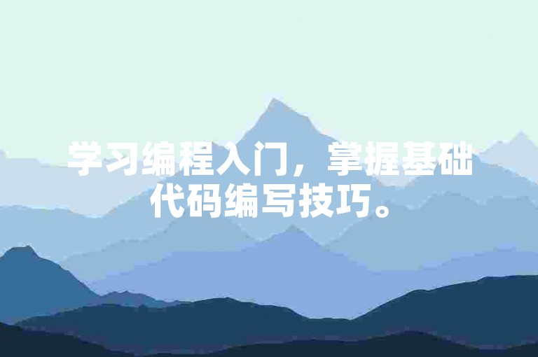 学习编程入门，掌握基础代码编写技巧。