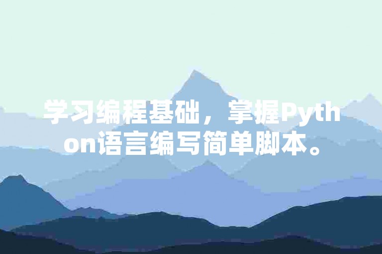 学习编程基础，掌握Python语言编写简单脚本。