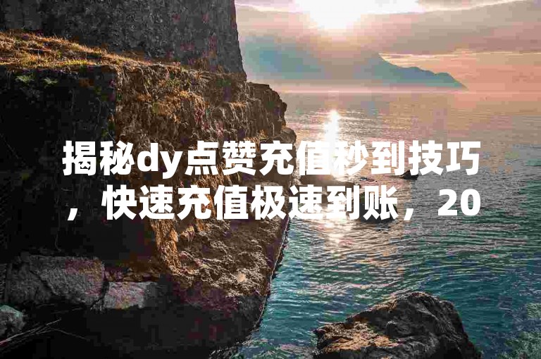 揭秘dy点赞充值秒到技巧，快速充值极速到账，2024必备！