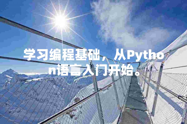 学习编程基础，从Python语言入门开始。