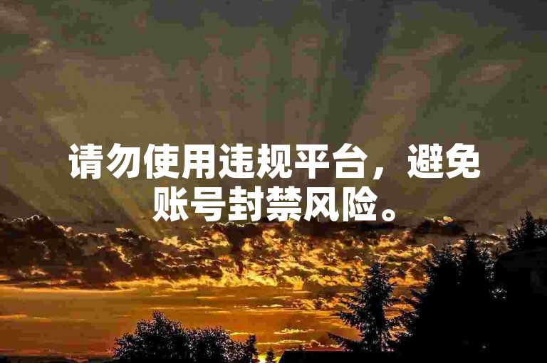请勿使用违规平台，避免账号封禁风险。