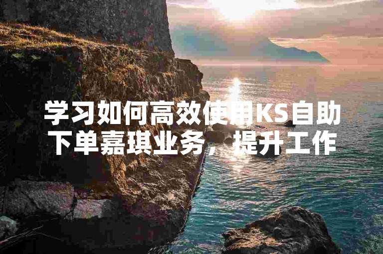 学习如何高效使用KS自助下单嘉琪业务，提升工作便捷性。