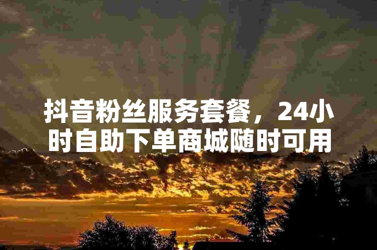 抖音粉丝服务套餐，24小时自助下单商城随时可用。