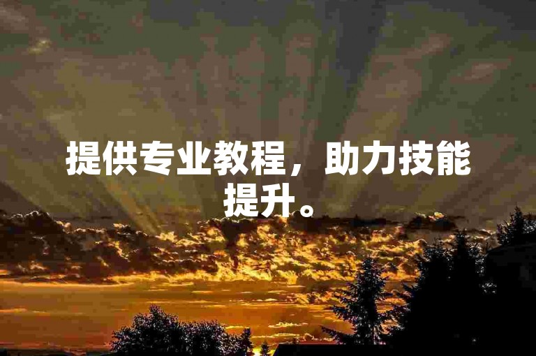 提供专业教程，助力技能提升。