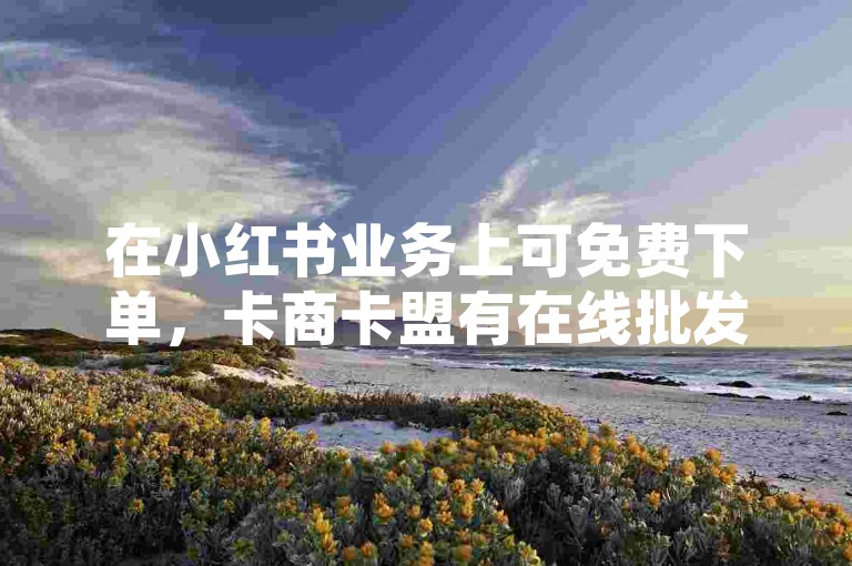 在小红书业务上可免费下单，卡商卡盟有在线批发平台。