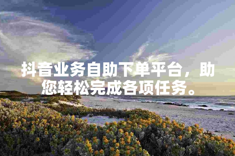 抖音业务自助下单平台，助您轻松完成各项任务。