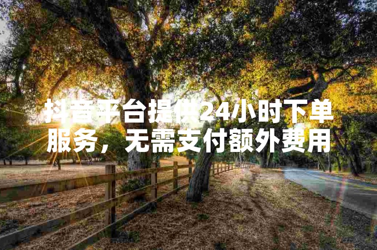 抖音平台提供24小时下单服务，无需支付额外费用。