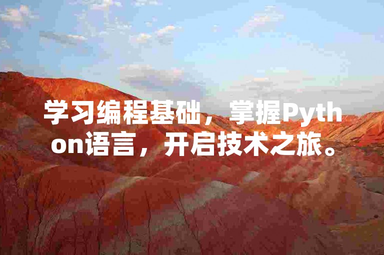 学习编程基础，掌握Python语言，开启技术之旅。