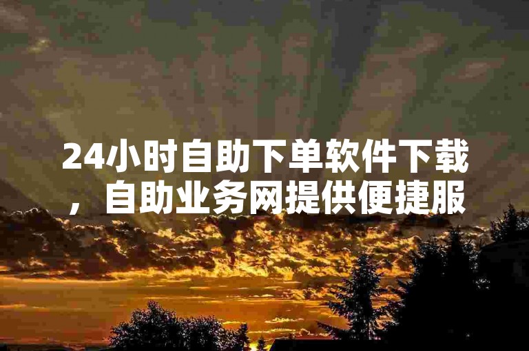 24小时自助下单软件下载，自助业务网提供便捷服务。