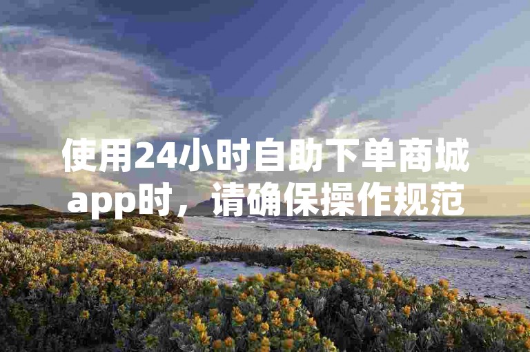 使用24小时自助下单商城app时，请确保操作规范，避免违规行为。