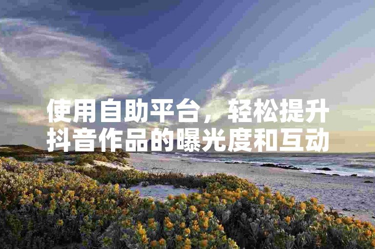 使用自助平台，轻松提升抖音作品的曝光度和互动率。