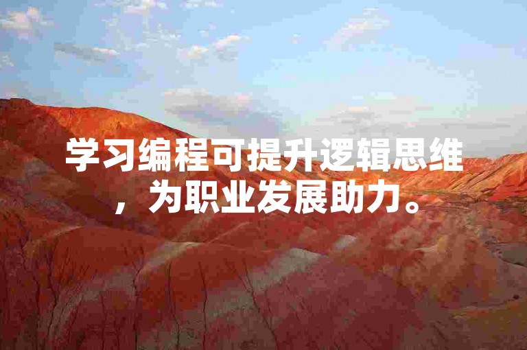 学习编程可提升逻辑思维，为职业发展助力。