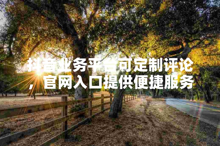 抖音业务平台可定制评论，官网入口提供便捷服务。