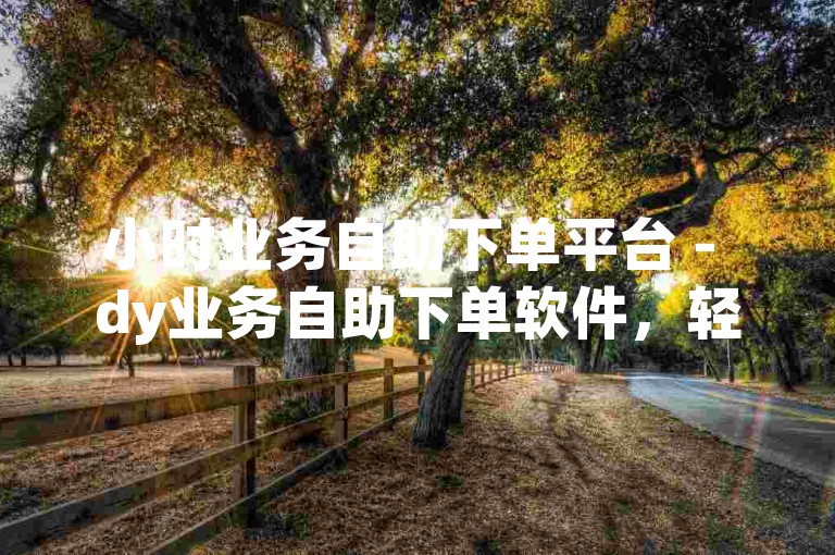 小时业务自助下单平台 - dy业务自助下单软件，轻松搞定各项任务。