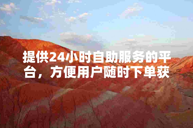 提供24小时自助服务的平台，方便用户随时下单获取浏览量。