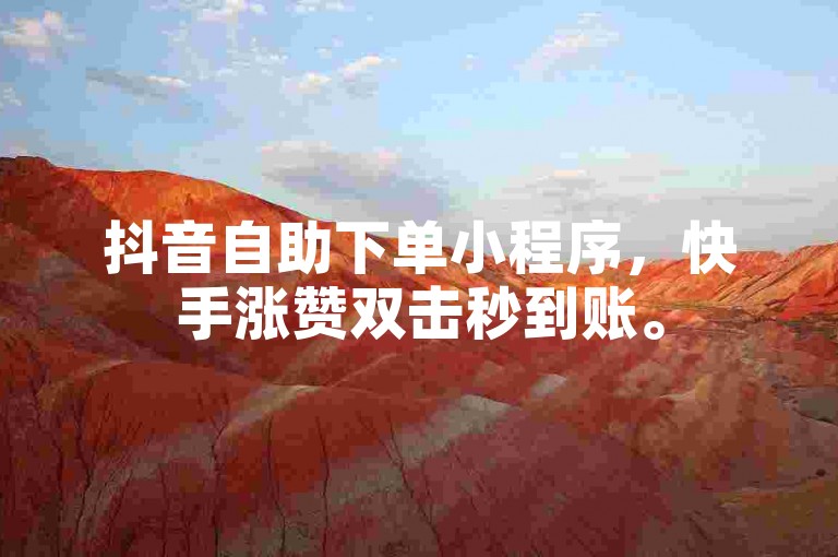 抖音自助下单小程序，快手涨赞双击秒到账。