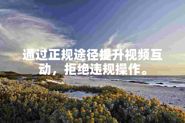 通过正规途径提升视频互动，拒绝违规操作。