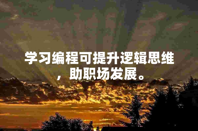 学习编程可提升逻辑思维，助职场发展。