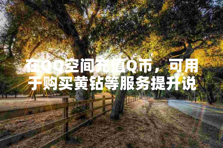 在QQ空间充值Q币，可用于购买黄钻等服务提升说说曝光度。