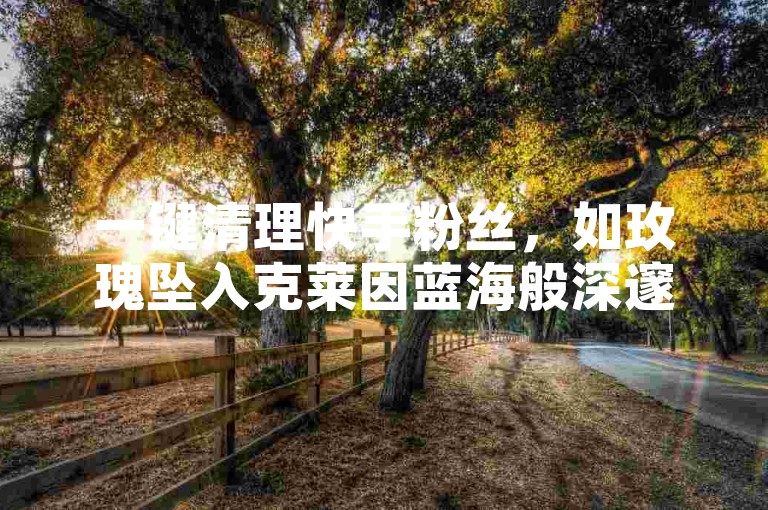一键清理快手粉丝，如玫瑰坠入克莱因蓝海般深邃。