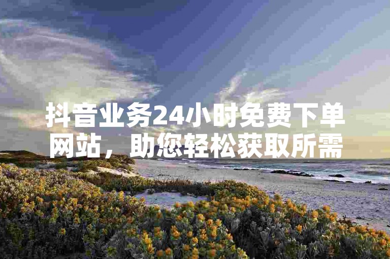 抖音业务24小时免费下单网站，助您轻松获取所需服务。