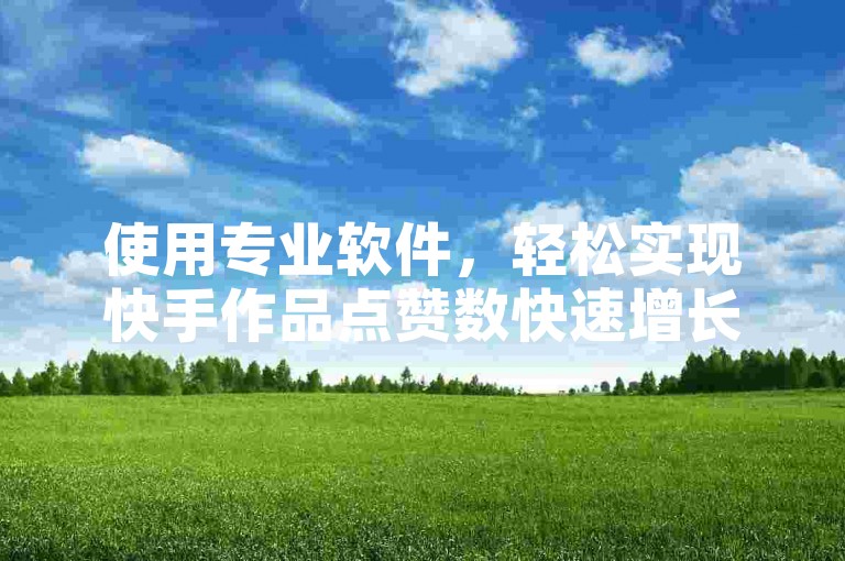 使用专业软件，轻松实现快手作品点赞数快速增长。