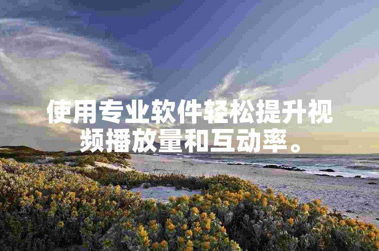 使用专业软件轻松提升视频播放量和互动率。