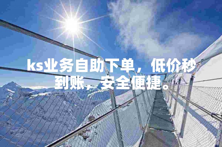 ks业务自助下单，低价秒到账，安全便捷。