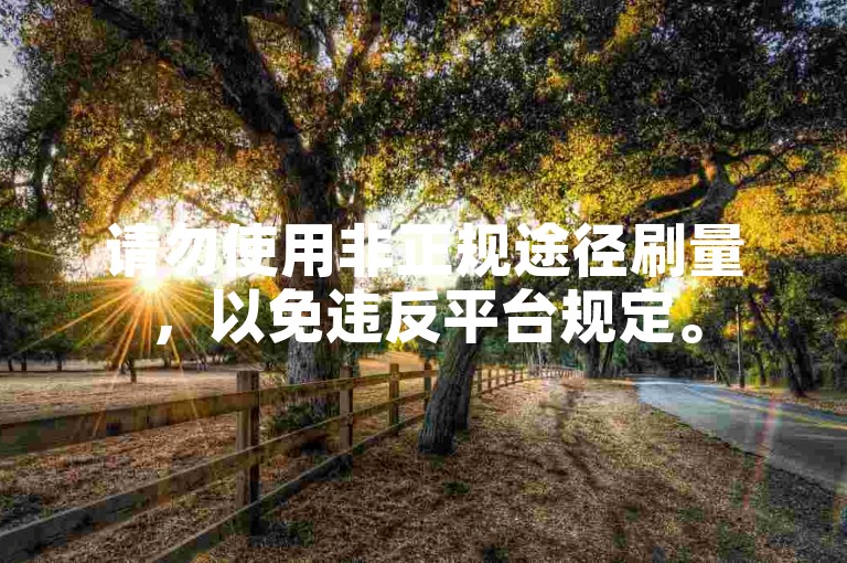 请勿使用非正规途径刷量，以免违反平台规定。
