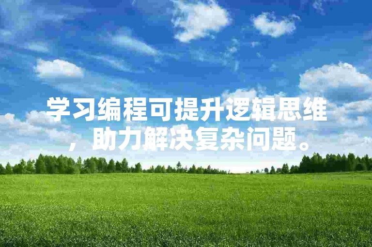 学习编程可提升逻辑思维，助力解决复杂问题。