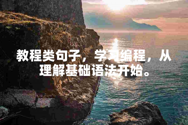 教程类句子，学习编程，从理解基础语法开始。