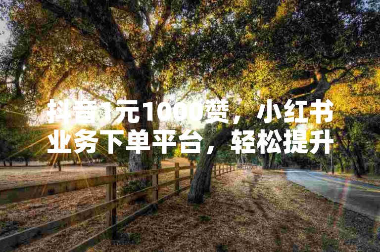 抖音1元1000赞，小红书业务下单平台，轻松提升作品热度。