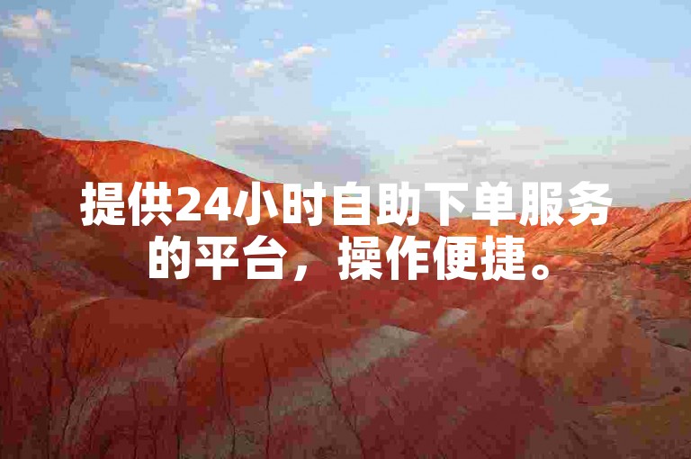 提供24小时自助下单服务的平台，操作便捷。