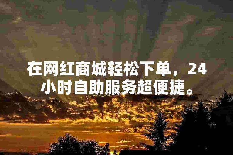 在网红商城轻松下单，24小时自助服务超便捷。