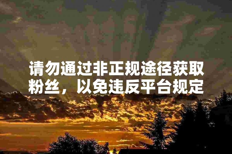 请勿通过非正规途径获取粉丝，以免违反平台规定。