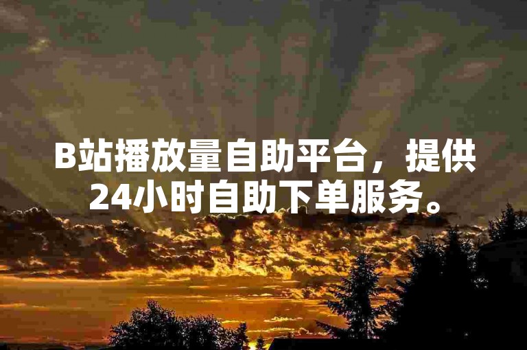B站播放量自助平台，提供24小时自助下单服务。