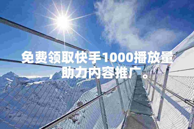 免费领取快手1000播放量，助力内容推广。