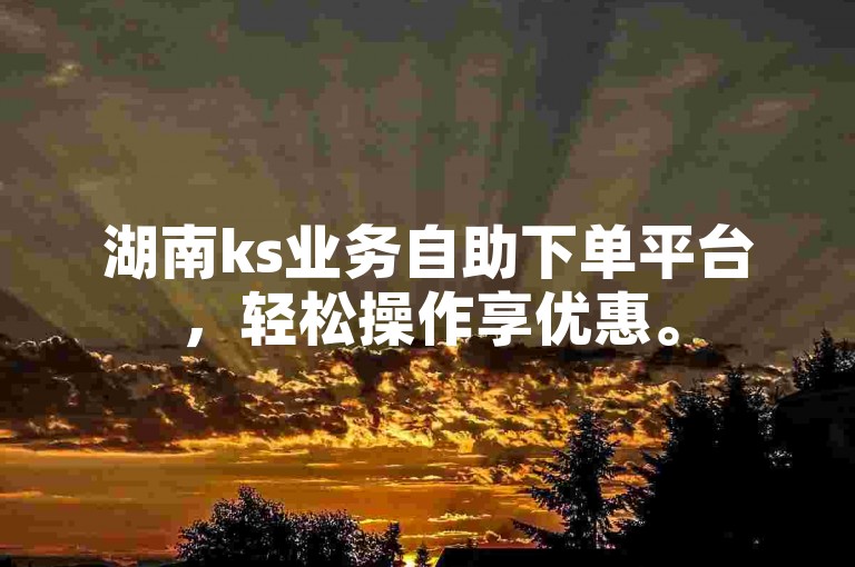 湖南ks业务自助下单平台，轻松操作享优惠。