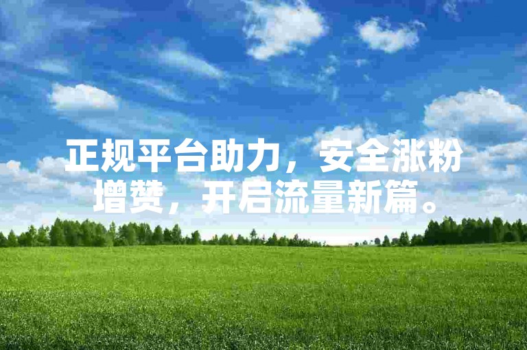 正规平台助力，安全涨粉增赞，开启流量新篇。