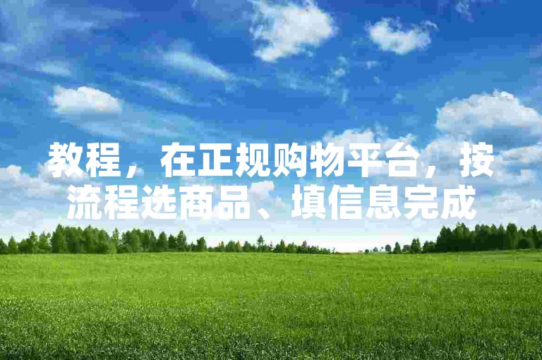 教程，在正规购物平台，按流程选商品、填信息完成下单。