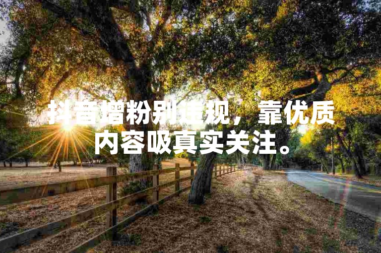 抖音增粉别违规，靠优质内容吸真实关注。