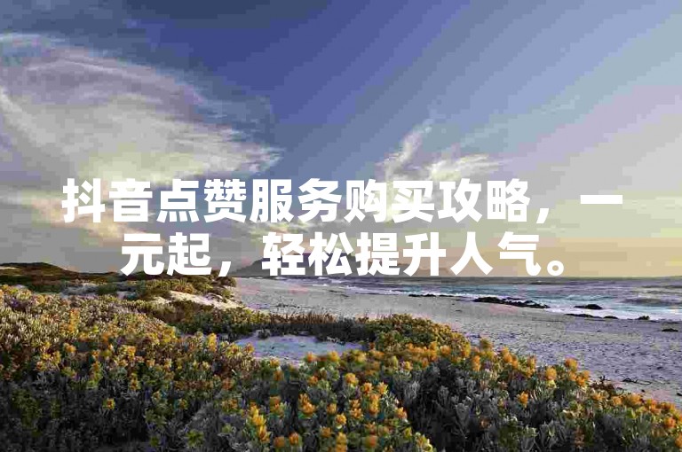 抖音点赞服务购买攻略，一元起，轻松提升人气。