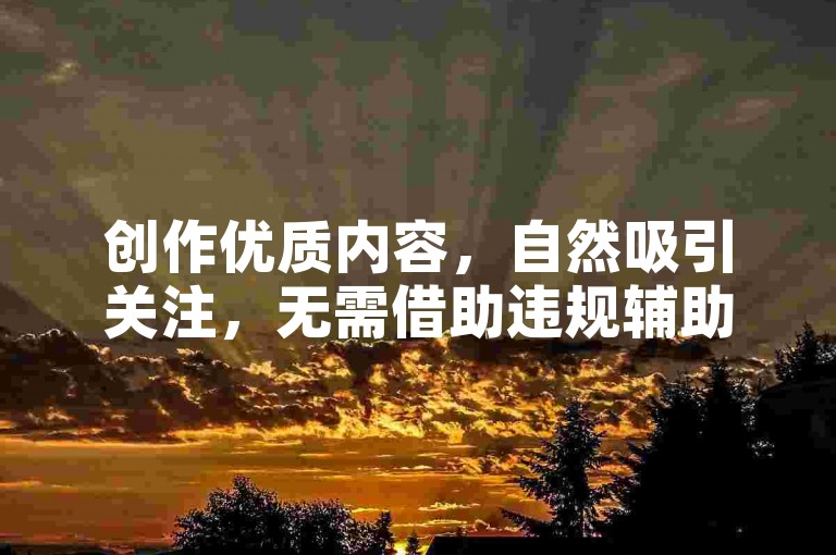 创作优质内容，自然吸引关注，无需借助违规辅助工具。