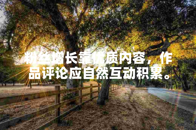 粉丝增长靠优质内容，作品评论应自然互动积累。