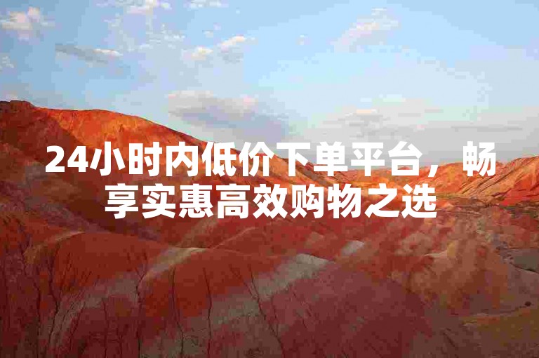 24小时内低价下单平台，畅享实惠高效购物之选